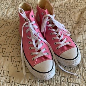 Pink converse hi tops